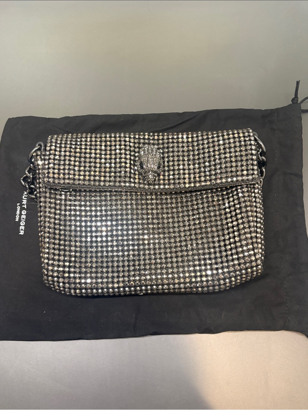 Kurt Geiger Black Crystal Mosaic Evening Clutch ✨✨Like New!!